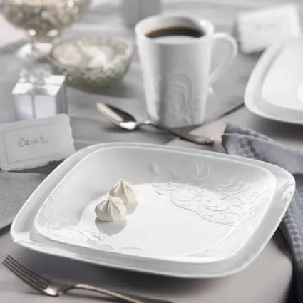 סט צלחות 16 חלקים CORELLE מבית קורנינג דגם Cherish Square