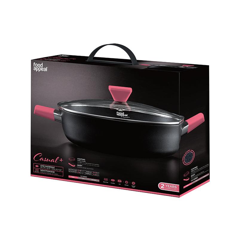 סוטאז׳ 32 ס״מ 5.4 ליטר ידיות ורודות Food Appeal מסדרת Casual plus