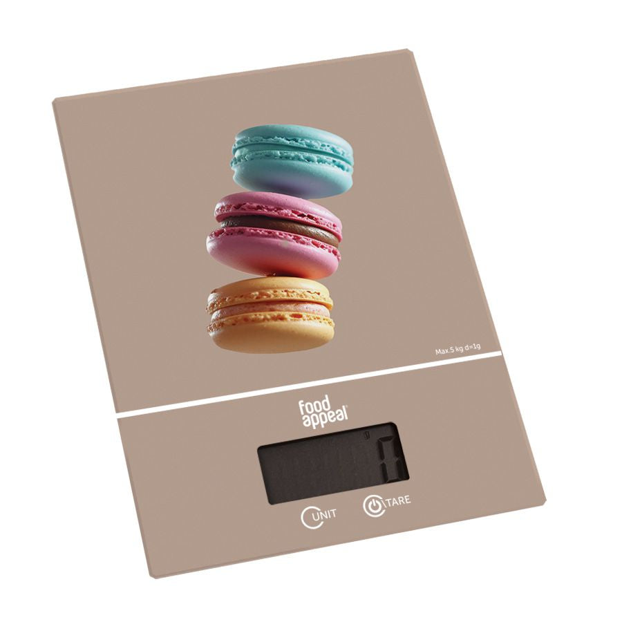 משקל מטבח דיגיטלי 5 ק״ג Food Appeal דגם ״מקרון מוקה״