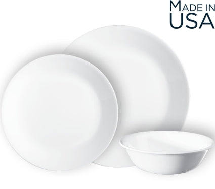 סט צלחות 18 חלקים CORELLE מבית קורנינג דגם Winter Frost White