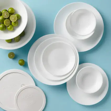 סט צלחות 18 חלקים CORELLE מבית קורנינג דגם Winter Frost White