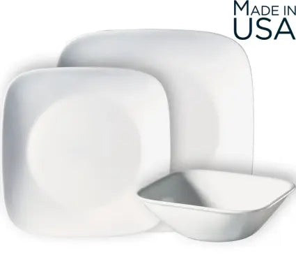 סט צלחות 12 חלקים CORELLE מבית קורנינג דגם Pure White