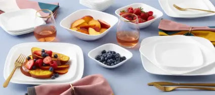 סט צלחות 12 חלקים CORELLE מבית קורנינג דגם Pure White