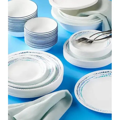 סט צלחות 18 חלקים CORELLE מבית קורנינג דגם Ocean Blues