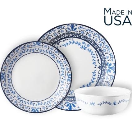 סט צלחות 18 חלקים CORELLE מבית קורנינג דגם Portofino