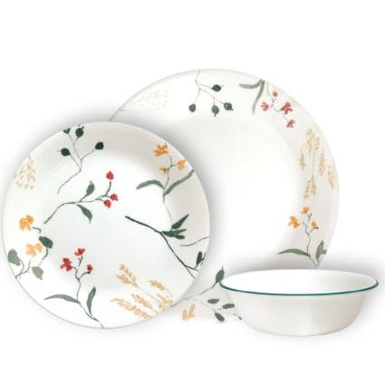 סט צלחות 18 חלקים CORELLE מבית קורנינג דגם Wild Flower Scatter