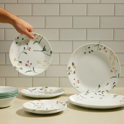 סט צלחות 18 חלקים CORELLE מבית קורנינג דגם Wild Flower Scatter