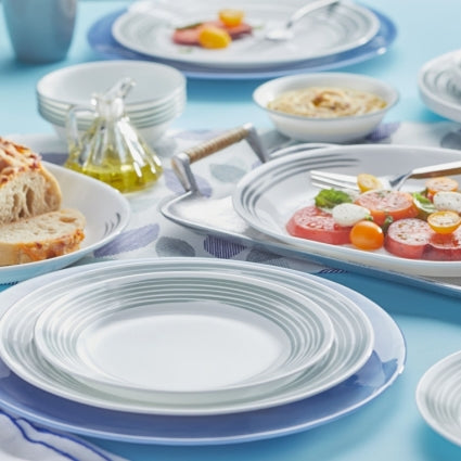 סט צלחות 12 חלקים CORELLE מבית קורנינג דגם Brushed Silver