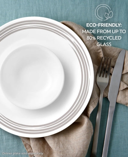 סט צלחות 12 חלקים CORELLE מבית קורנינג דגם Brushed Silver