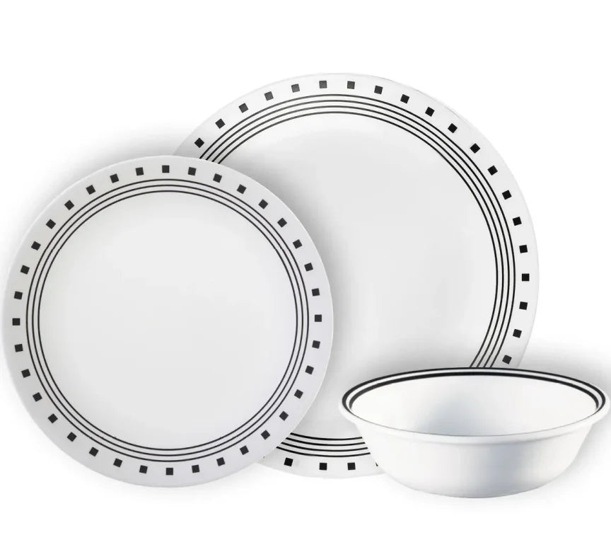 סט צלחות 18 חלקים CORELLE מבית קורנינג דגם City Block