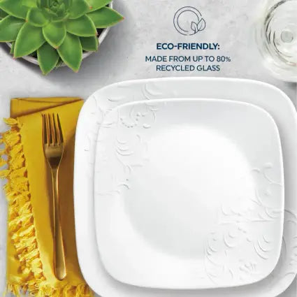 סט צלחות 16 חלקים CORELLE מבית קורנינג דגם Cherish Square