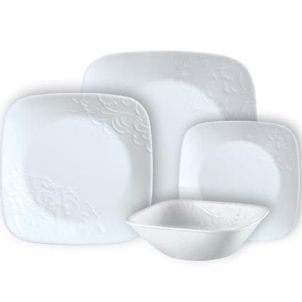 סט צלחות 16 חלקים CORELLE מבית קורנינג דגם Cherish Square