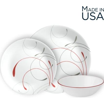 סט צלחות 12 חלקים CORELLE מבית קורנינג דגם Splendor