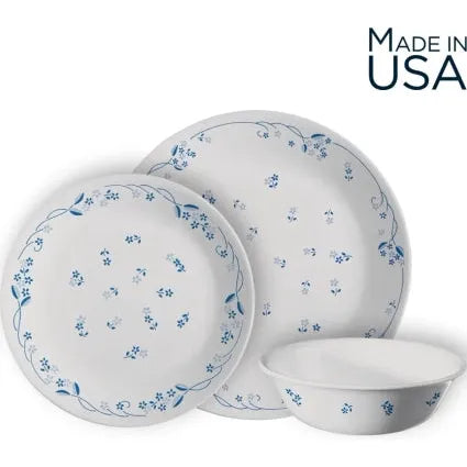 סט צלחות 18 חלקים CORELLE מבית קורנינג דגם Provincial Blue