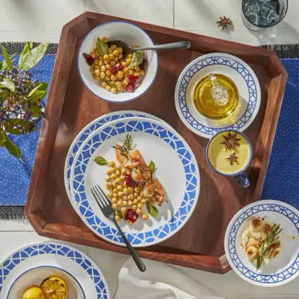 סט צלחות 18 חלקים CORELLE מבית קורנינג דגם Cobalt Circles