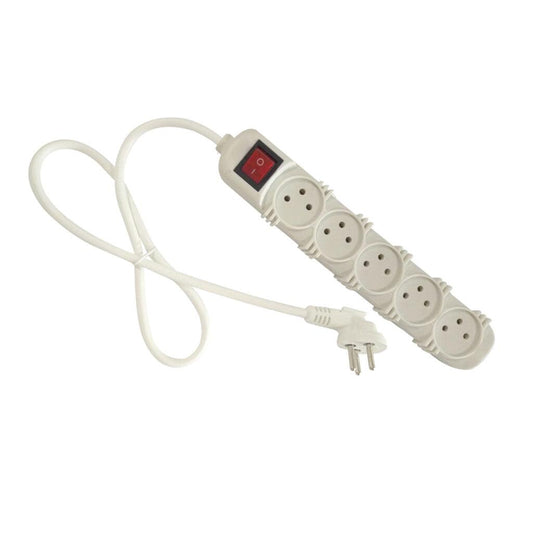 רב שקע עם מפסק 5 שקעים + כבל עד 1 מטר ״אלקטרו חנן״