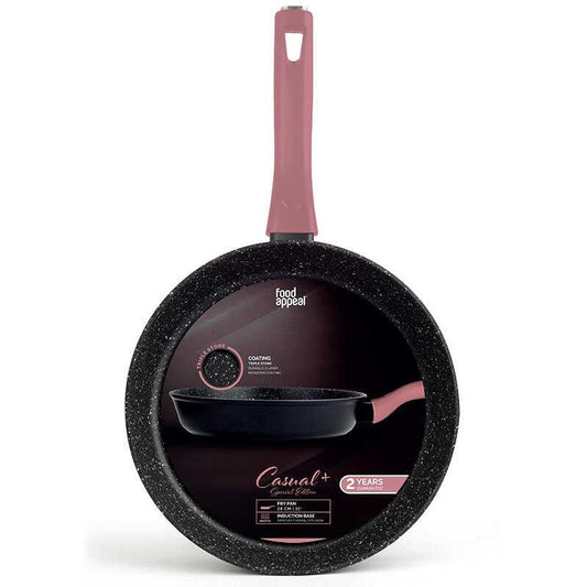 מחבת 28 ס״מ ידית ורודה Food Appeal דגם Casual Plus