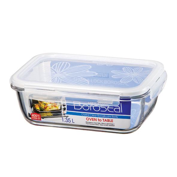 קופסת זכוכית מלבנית Lock&Lock בורוסיל 1.35 ליטר דגם 448