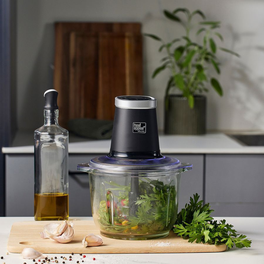 קוצץ ירקות חשמלי 500W מבית Food Appeal + מיכל זכוכית 2 ליטר