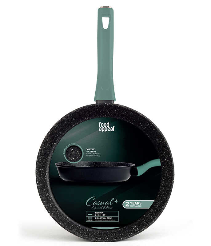 מחבת 24 ס״מ ידית ירוקה Food Appeal מסדרת Casual Plus