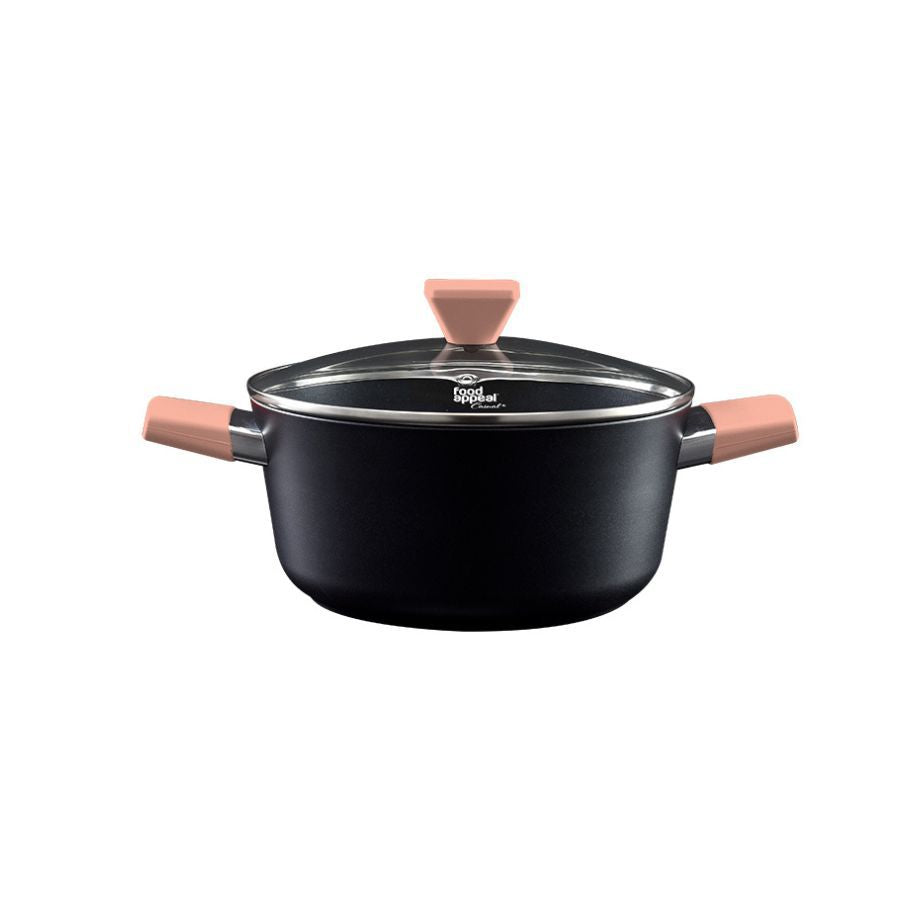 סיר 20 ס״מ 2.6 ליטר ידיות ורודות Food Appeal מסדרת Casual Plus