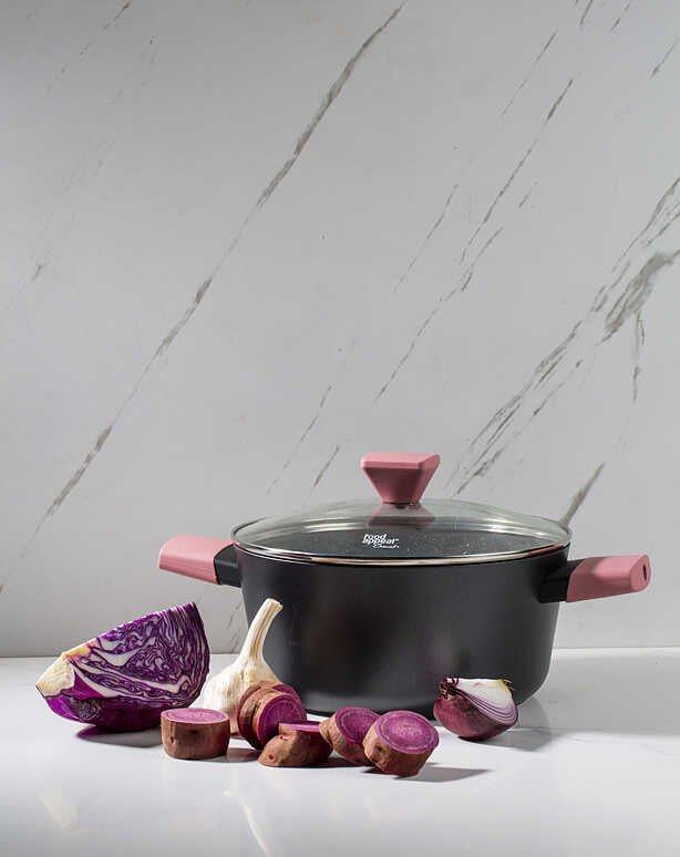 סיר 24 ס״מ 4.2 ליטר ידיות סגולות Food Appeal מסדרת Casual Plus