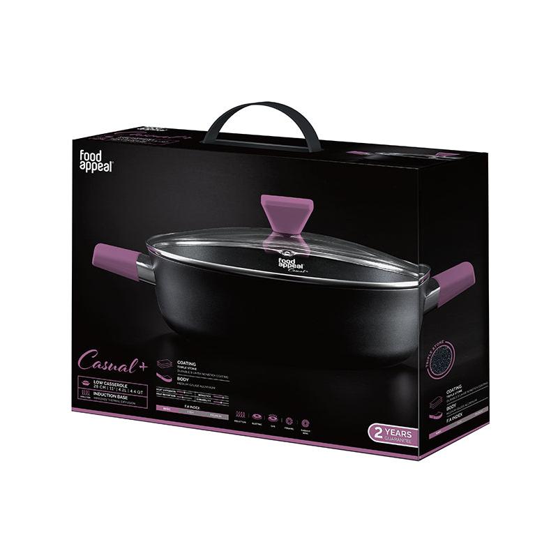 סוטאז׳ 28 ס״מ 4.2 ליטר ידיות סגולות Food Appeal מסדרת Casual plus